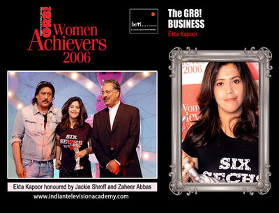 Ekta Kapoor honoured by Jackie Shroff and Zahir Abbas 