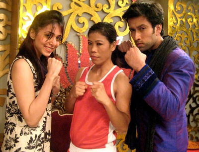 Nakuul with Mary Kom and his Wife Jankee.