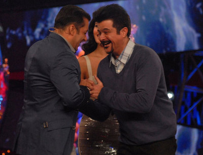 Salman and Anil share a light moment n the set