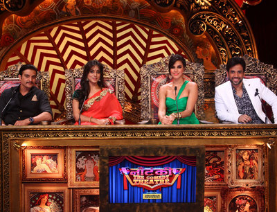 Mahie Gill and Jimmy Shegill on the sets of Nautanki to promote their upcomiong movie
