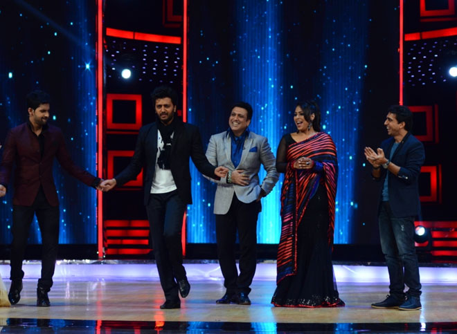 Govinda with the Judges of Indiaâ€™s Dancing Superstar