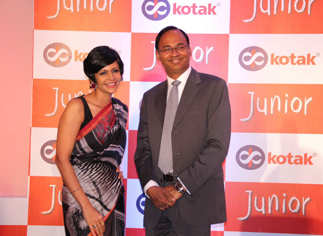 KVS Manian, President - Consumer Banking, Kotak Mahindra Bank and Mandira Bedi launch â€˜Kotak Juniorâ€™