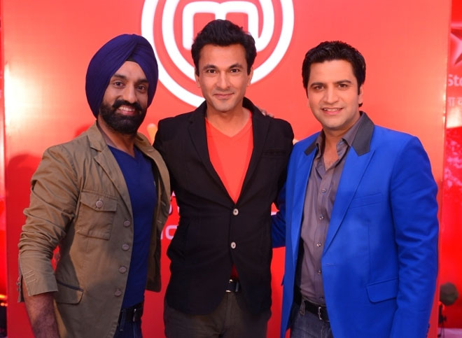 Chef Vikas Khanna, Chef Surjan Singh Jolly and Chef Kunal Kapur at the press conference of Junior Masterchef Swaad ke Ustaad