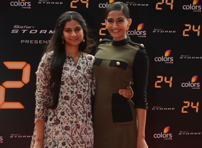 Rhea Kapoor and Sonam Kapoor at the Red Carpet for the trailer launch of 24