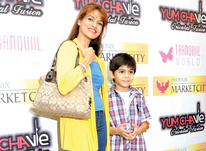 Laveena Hansraj with her son