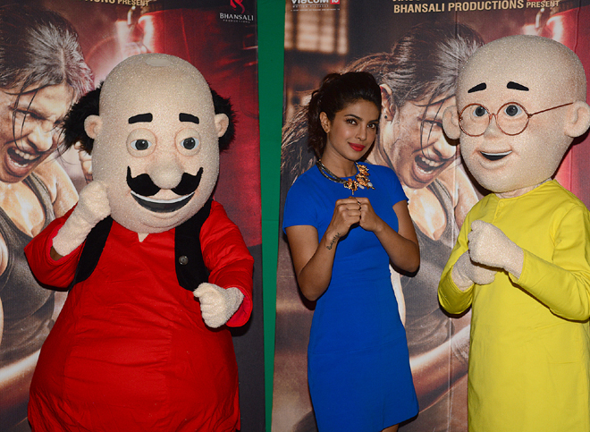   On the occasion of Teacher's Day Priyanka'Mary Kom' Chopra teaches Nickelodeon's star toons Motu-Patlu how to pack a knockout punch