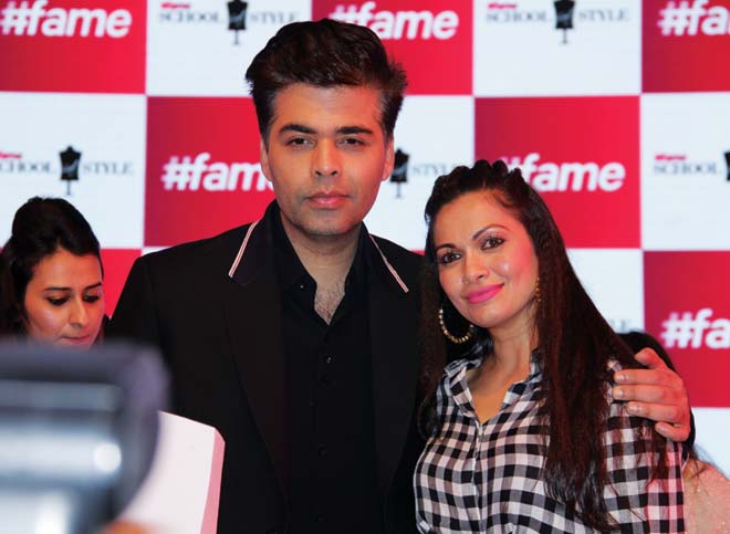 Karan Johar with Maria Goretti at #fame launch
