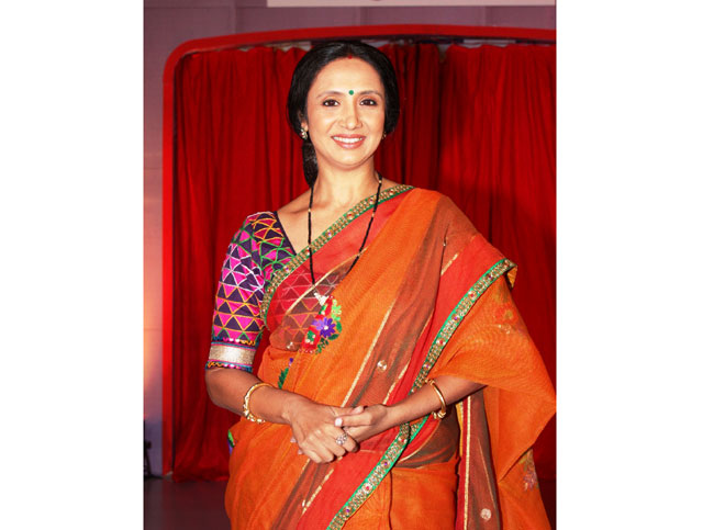 Sonali Sachdev as Narmada Vatsal at the launch of Satrangi Sasural in Mu...
