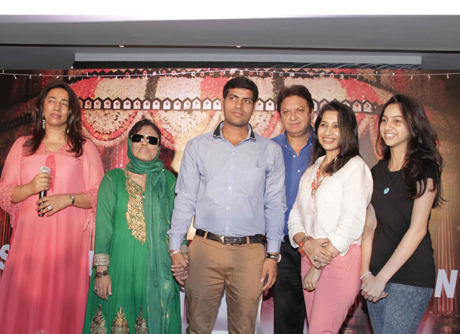 Sonali Mukherjee and Chittaranjan Tewary with Anu and Shashi Ranjan and Monica Tata with daughter Dania