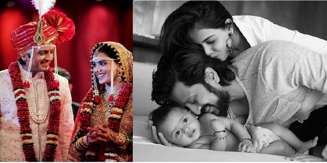 Riteish Deshmukh and Genelia with son Riaan