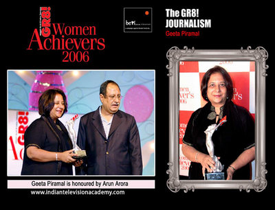 Geeta Piramal honoured by Arun Arora 
