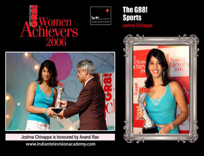 Joshna Chinappa honoured by Anand Rao