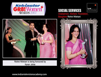 Rohini Nilekani honoured by Karan Johar 