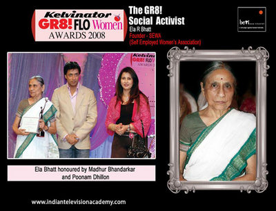 Madhur Bhandarkar and Poonam Dhillion honour Ela Bhatt 