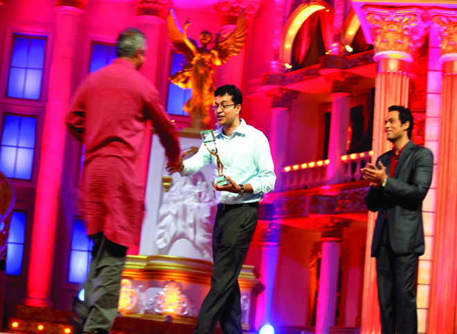 Gaurav Banerjee (Executive Vice President- Content Strategy for Star India) and Samir Kochhar to Rajdeep Sardesai 