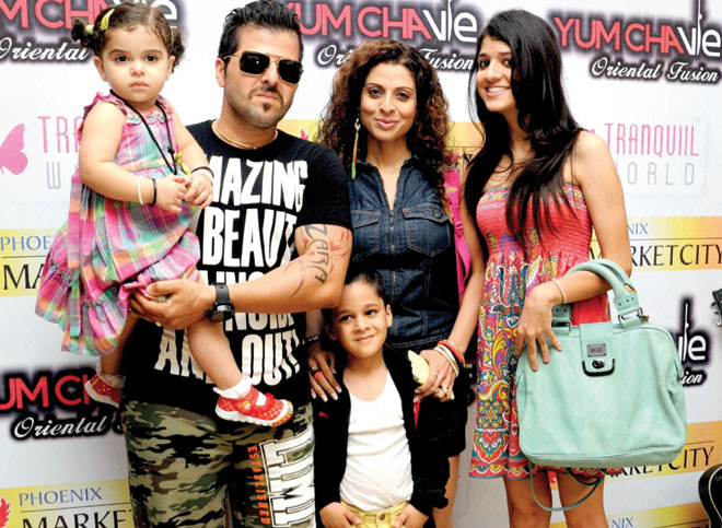 Tanaaz and Bakhtiyaar with kids