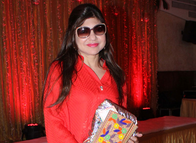 Alka Yagnik at Anu Ranjan's birthday party